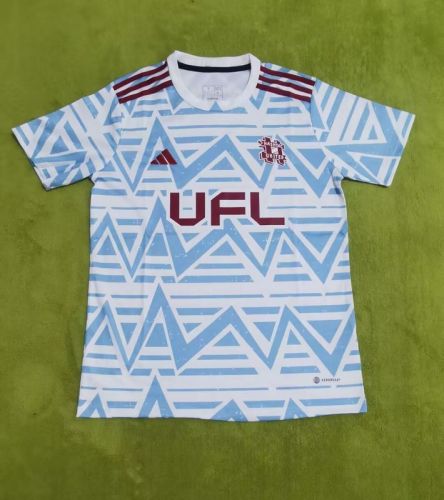 Fan Version 2023-2024 Hashtag United Away Blue Football Shirt Soccer Jersey