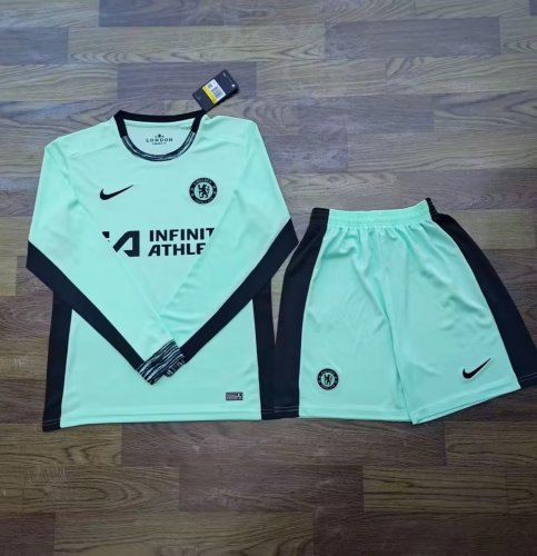 Long Sleeve Adult Uniform 2023-2024 Chelsea Third Away Soccer Jersey Shorts