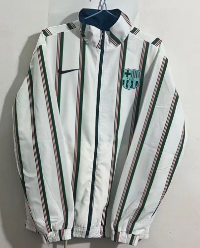 2023-2024 Barcelona Reversible Soccer Jacket White/Blue Football Jacket