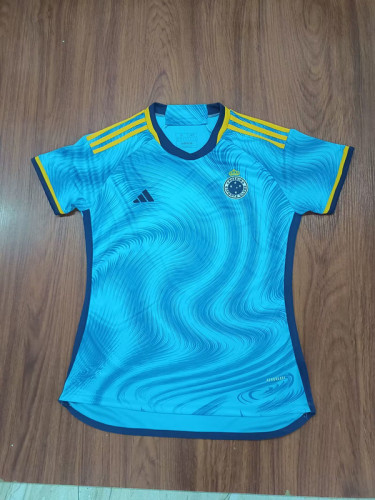 Women 2023-2024 Cruzeiro Third Away Blue Soccer Jersey Lady Football Shirt