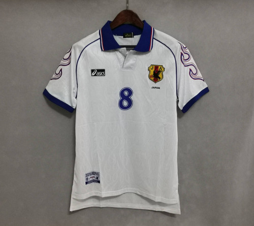 Retro Jersey Japan 1998 NAKATA 8 Away White Soccer Jersey Vintage Football Shirt