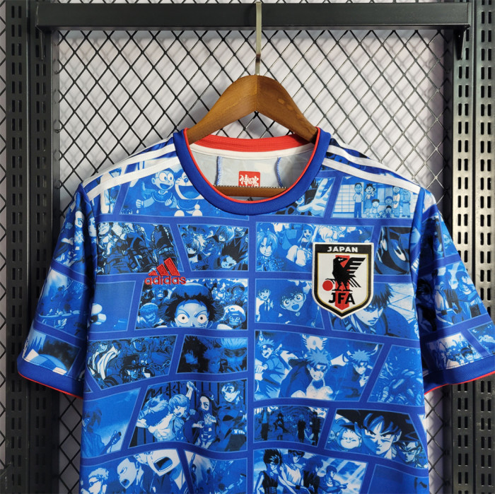 Retro Jersey 2021 Japan Commemorative Edition Blue Soccer Jersey Cartoon Vintage Football Shirt