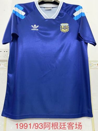 Retro Shirt 1991-1993 Argentina Away Blue Soccer Jersey Vintage Football Shirt
