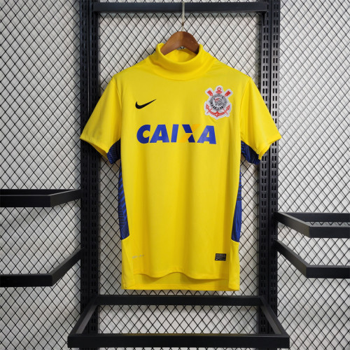Retro Jersey 2014-2015 Corinthians Yellow Goalkeeper Soccer Jersey
