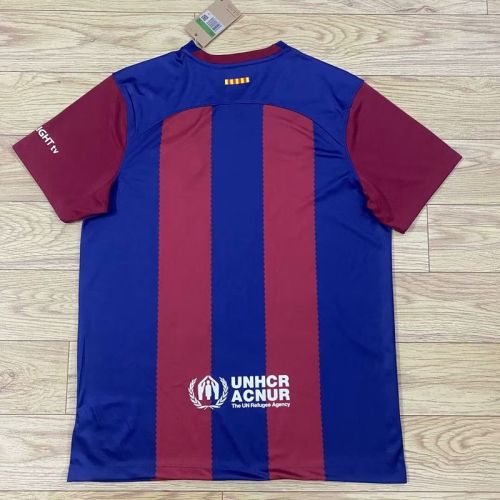 with Estopa Fan Version 2023-2024 Barcelona Home Soccer Jersey