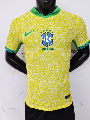 Player Version Brazil 2024 Home Soccer Jersey Brasil Football Shirt