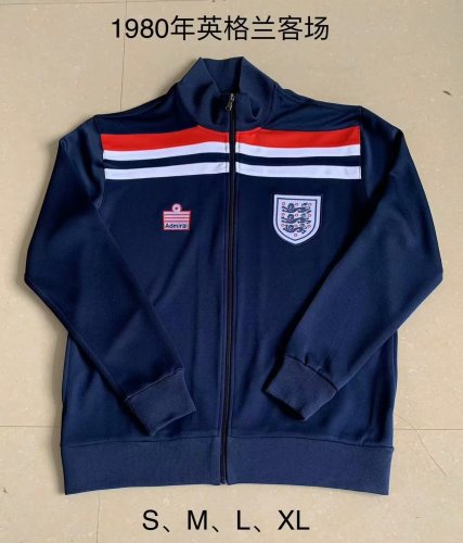 Retro Jersey 1980 England Dark Blue Soccer Jacket