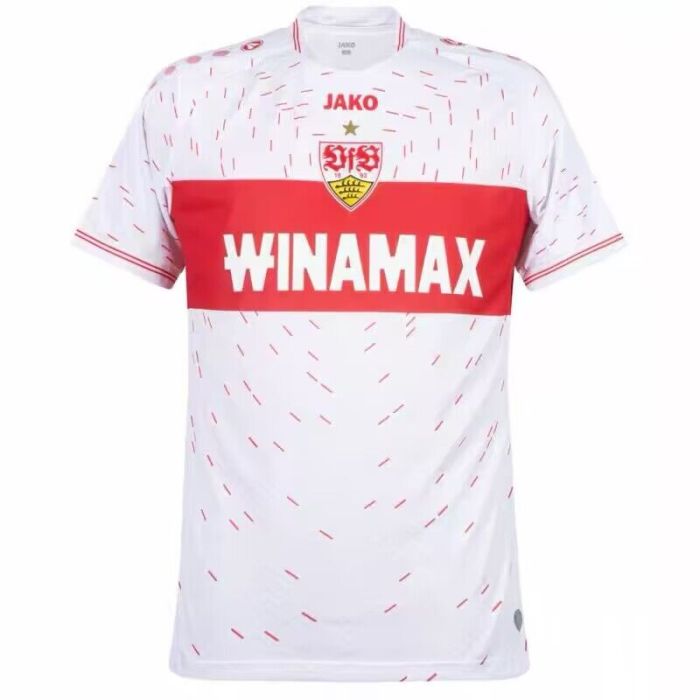with Sponor Logo Fans Version 2023-2024 Stuttgart Away White Soccer Jersey