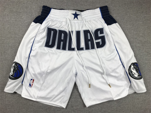 with Pocket Dallas Mavericks NBA Shorts White/Black Basketball Shorts