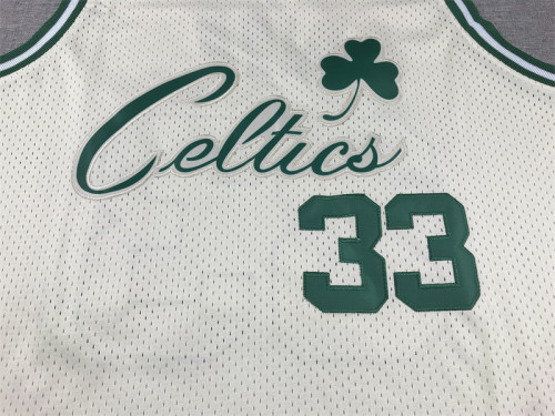 Mitchell&ness Boston Celtics Basketball Shirt 33 LARRY BIRD Cream White NBA Jersey