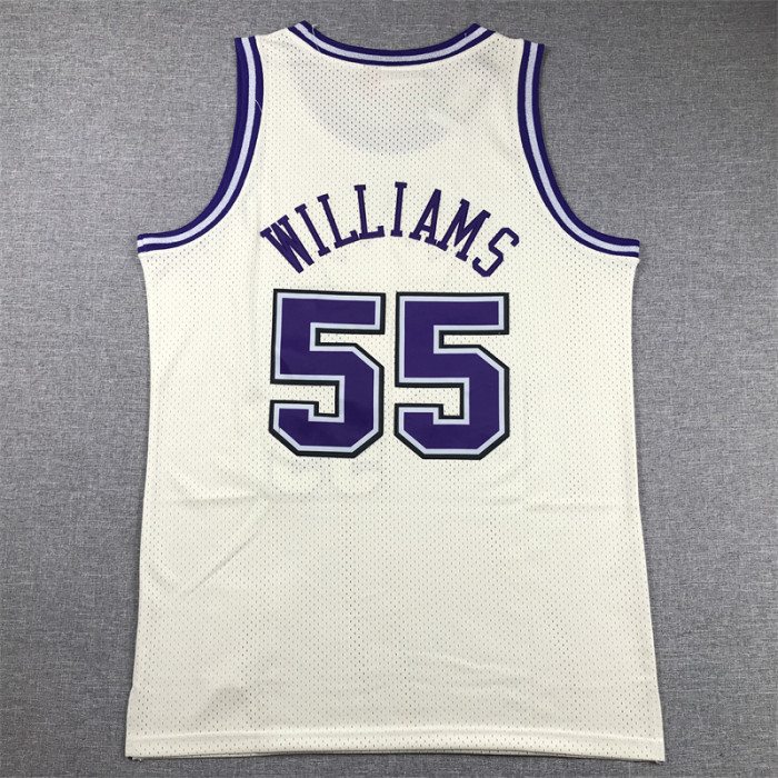 Mitchell&Ness Sacramento Kings 55 JASON WILLIAMS Cream White NBA Jersey Basketball Shirt