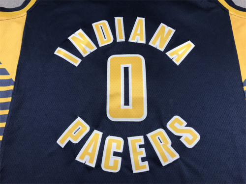 Indiana Pacers 0 HALIBURTON Dark Blue NBA Shirt Basketball Jersey