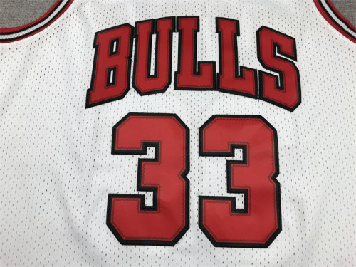 Mitchell&ness 1997-98 Chicago Bulls White Basketball Shirt 33 PIPPEN Final Match NBA Jersey
