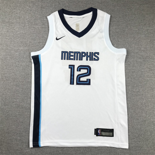 Youth 2023 City Edition Memphis Grizzlies 12 MORANT White NBA Jersey Basketball Shirt