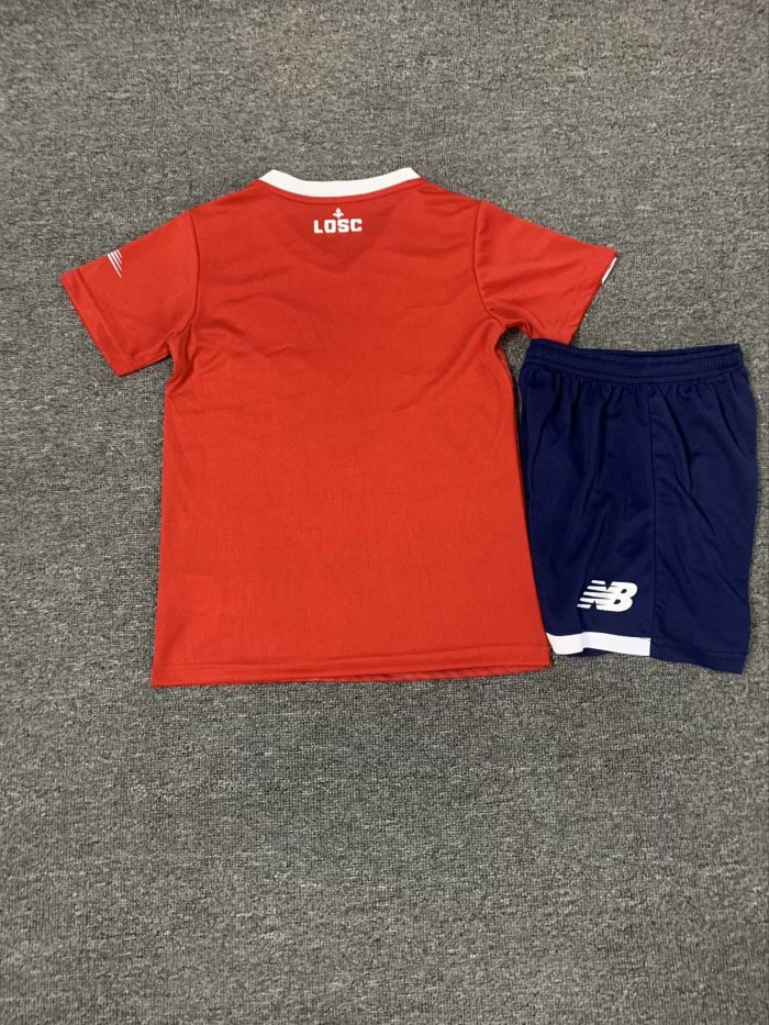 Youth Uniform Kids Kit 2023-2024 Lille Home Soccer Jersey Shorts
