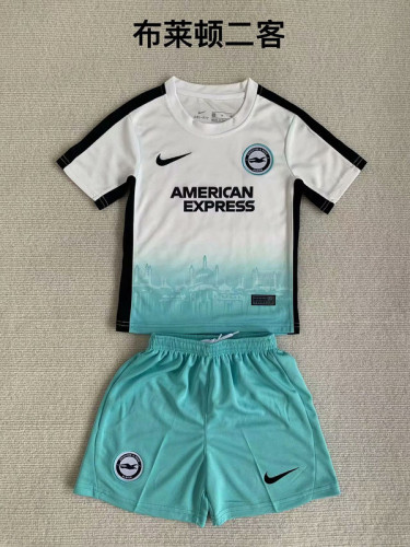 Youth Uniform 2023-2024 Brighton & Hove Albion Europa League Limited Edition Soccer Jersey Shorts