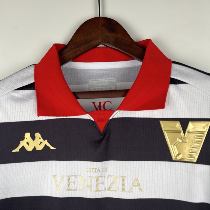 Fan Version 2023-2024 Venezia Third Away Black/White Soccer Jersey Football Shirt