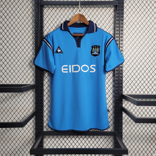 Retro Jersey 2001-2002 Manchester City Home Soccer Jersey Vintage Football Shirt