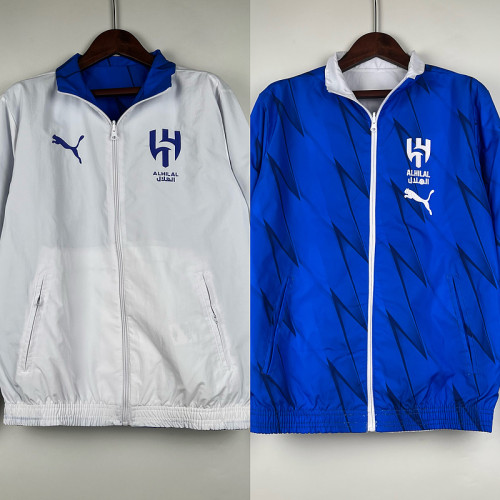 2023-2024 AL HILAL Reversible Soccer Jacket Blue/White Football Jacket