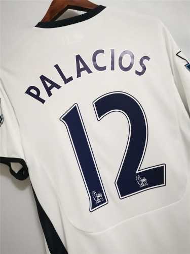 with EPL Patch Retro Jersey 2008-2009 Tottenham Hotspur PALACIOS 12 Home White Soccer Jersey Spurs Vintage Football Shirt
