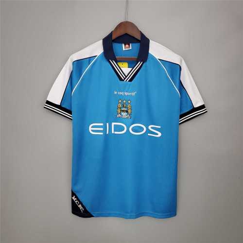 Retro Jersey 1999-2001 Manchester City Home Blue Soccer Jersey Vintage Football Shirt