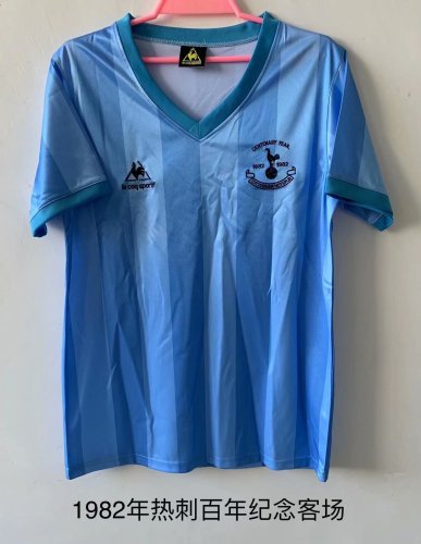 Retro Jersey 1982 Tottenham Hotspur Away Blue Centennial Edition Soccer Jersey Spurs Vintage Football Shirt