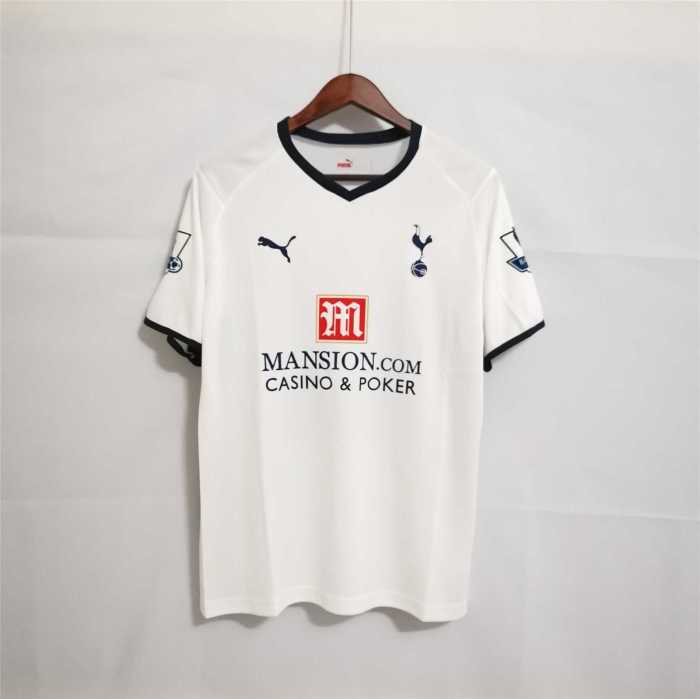 with EPL Patch Retro Jersey 2008-2009 Tottenham Hotspur PALACIOS 12 Home White Soccer Jersey Spurs Vintage Football Shirt
