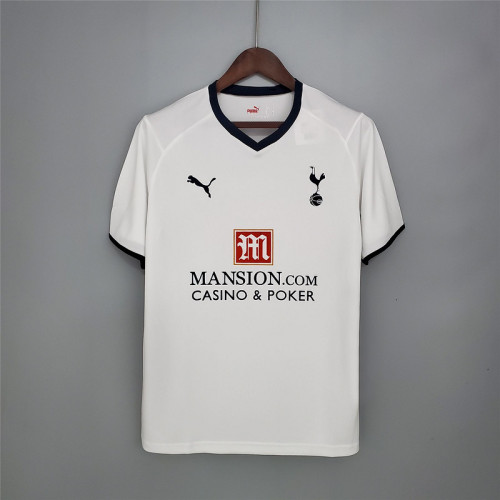 Retro Jersey 2008-2009 Tottenham Hotspur Home White Soccer Jersey Spurs Vintage Football Shirt