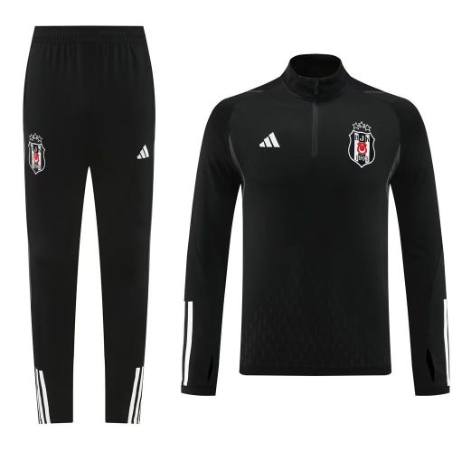 2023-2024 Beşiktaş Black Soccer Training Sweater and Pants Football Kit