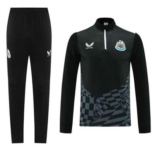 2023-2024 Newcastle United Black Soccer Training Sweater and Pants Football Kit