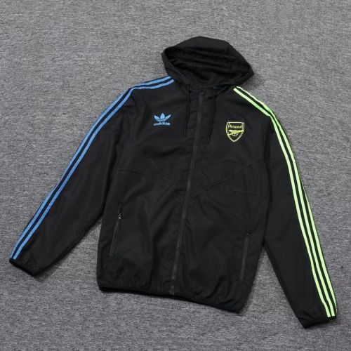 2023-2024 Arsenal Black Soccer Windbreaker Jacket