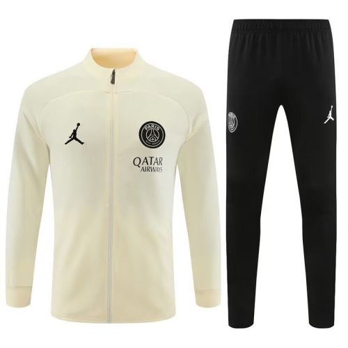 2023-2024 PSG Light Yellow Soccer Training Jacket and Pants