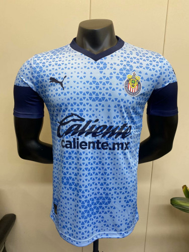 Player Version 2023-2024 Chivas Blue Soccer Training Jersey Camisetas de Futbol