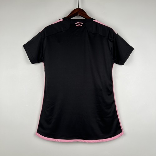 Women 2023-2024 Inter Miami Away Black Soccer Jersey Lady Football Shirt