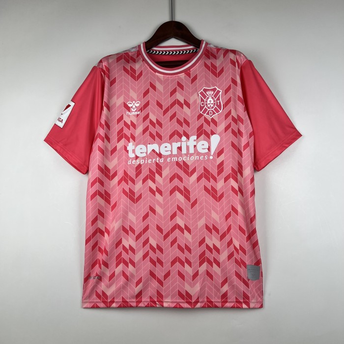 Fan Version 2023-2024 Tenerife Third Away Pink Soccer Jersey