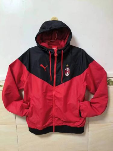 2023-2024 AC Milan Black/Red Soccer Windbreaker Jacket