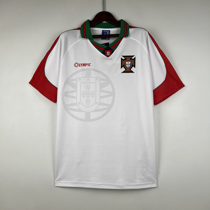 Retro Jersey 1996-1997 Portugal Away White Soccer Jersey Vintage Football Shirt