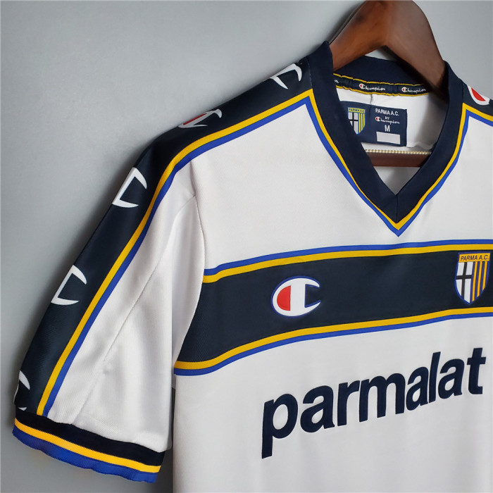 Retro Jersey 2002-2003 Parma 9 ADRIANO Away White Soccer Jersey Vintage Football Shirt