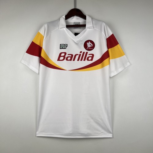 Retro Jersey 1990-1991 As Roma Away White Soccer Jersey Vintage Football Shirt