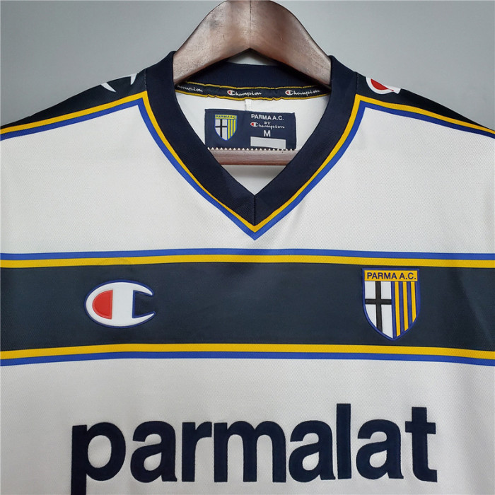 Retro Jersey 2002-2003 Parma 9 ADRIANO Away White Soccer Jersey Vintage Football Shirt