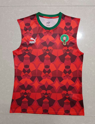Fans Version 2023 Morocco Red Soccer Vest