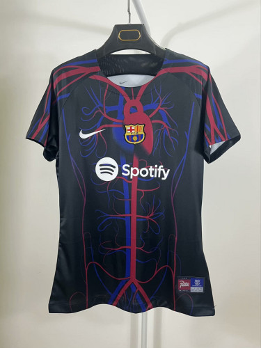 Women 2023-2024 Barcelona Patta Soccer Jersey Girl Football Shirt