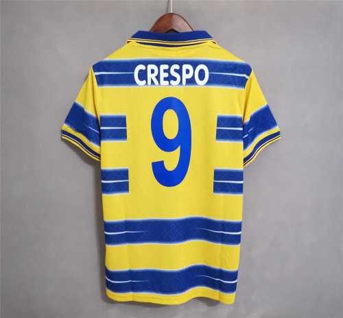 Retro Jersey 1998-1999 Parma 9 CRESPO Third Away Yellow Soccer Jersey
