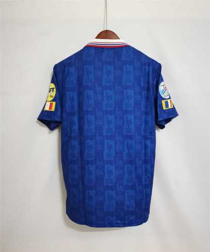 with Patch Retro Jersey France 1996 Home Blue Soccer Jersey Vintage Football Shirt