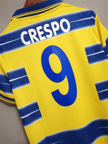 Retro Jersey 1998-1999 Parma 9 CRESPO Third Away Yellow Soccer Jersey