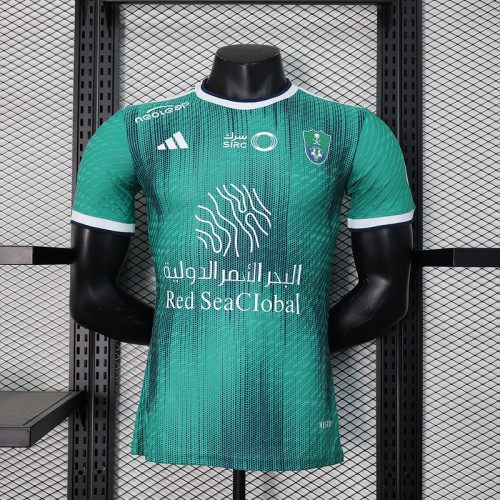 with RSL Patch Player Version 2023-2024 Al-Ahli Saudi Green Soccer Jersey