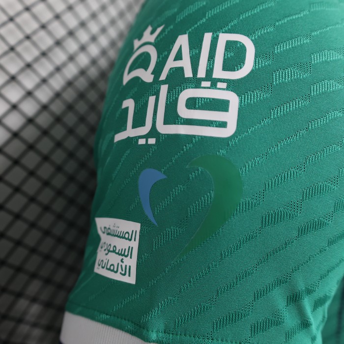 with RSL Patch Player Version 2023-2024 Al-Ahli Saudi Green Soccer Jersey