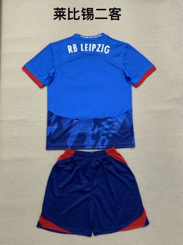Youth Uniform 2023-2024 RB Leipzig Third Away Blue Soccer Jersey Football Shirt
