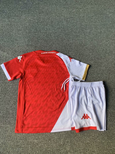 Youth Uniform 2023-2024 As Monaco Home Soccer Jersey Football Shirt