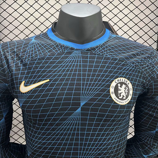 Long Sleeve Player Version 2023-2024 Chelsea Away Soccer Jersey